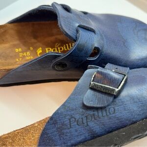 Birkenstock Papillio women’s Navy  Pattern Boston Clog Size: 38